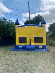 Blue and Yellow Castle Bounce House